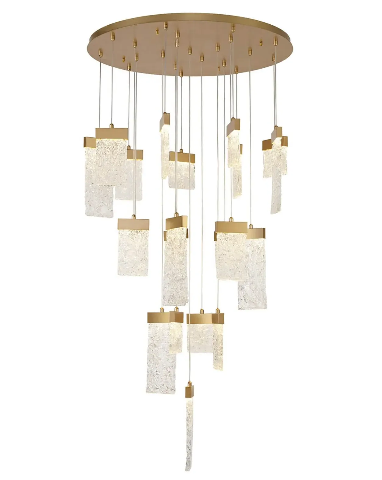 Rosetta Cluster Pendant Light - Brushed Gold, Glass image