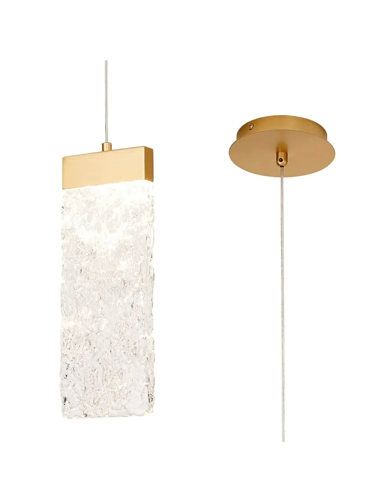 Rosetta Pendant Light - Brushed Gold, Glass image