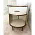 Round Bedside Table - Ivory, Faux Shagreen
