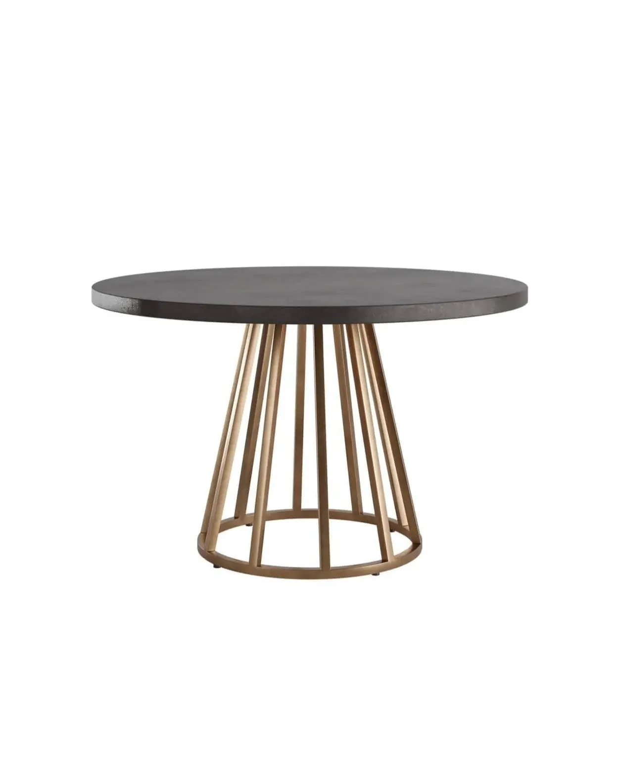 Round Dining Table - Dark Grey, Concrete image