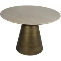 Round Dining Table - Natural, Travertine