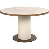 Round Dining Table with Brass Detail - Ceramic alternate view