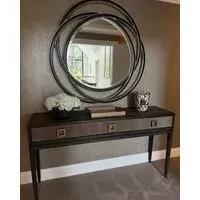 Round Mirror - Walnut