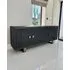 Rustic Brass Inlay Sideboard - Black, Oak