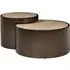 Set of 2 Round Nesting Coffee Tables - Bronze, Faux Travertine