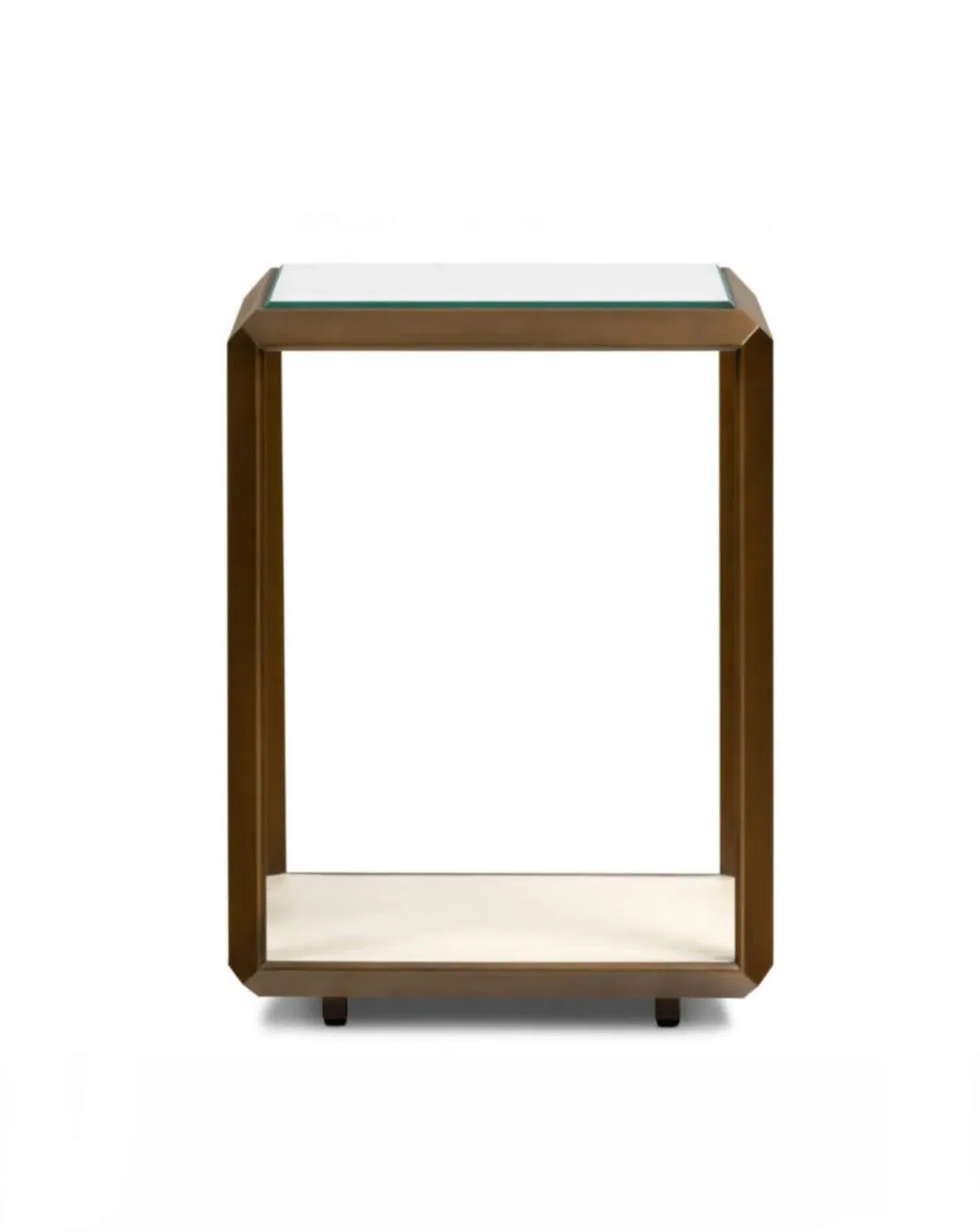 Shagreen Side Table - Ivory, Brass product