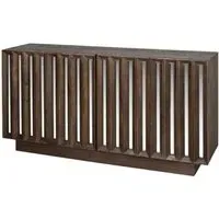 Sideboard with Mirrored Strips - Dark Brown Wood