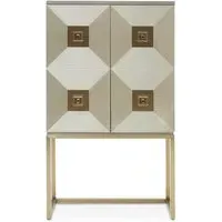 Silver Gold Detailed Cabinet - Grey, MDF