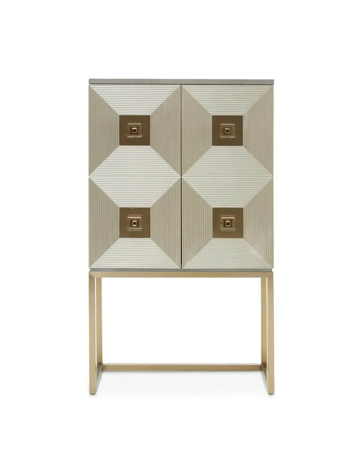 Silver Gold Detailed Cabinet - Grey, MDF image