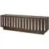 Slatted Wood Media Unit with Mirrored Strips - Dark Brown