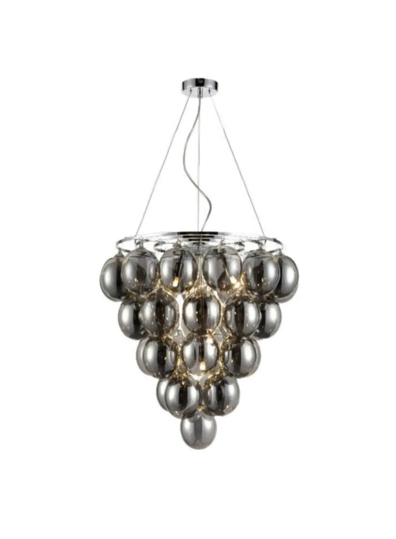 Smoked Glass Chandelier - Chrome product