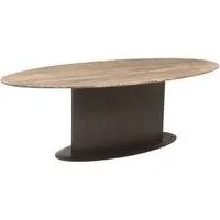 Sorelle Oval Dining Table - Brown, Travertine alternate view