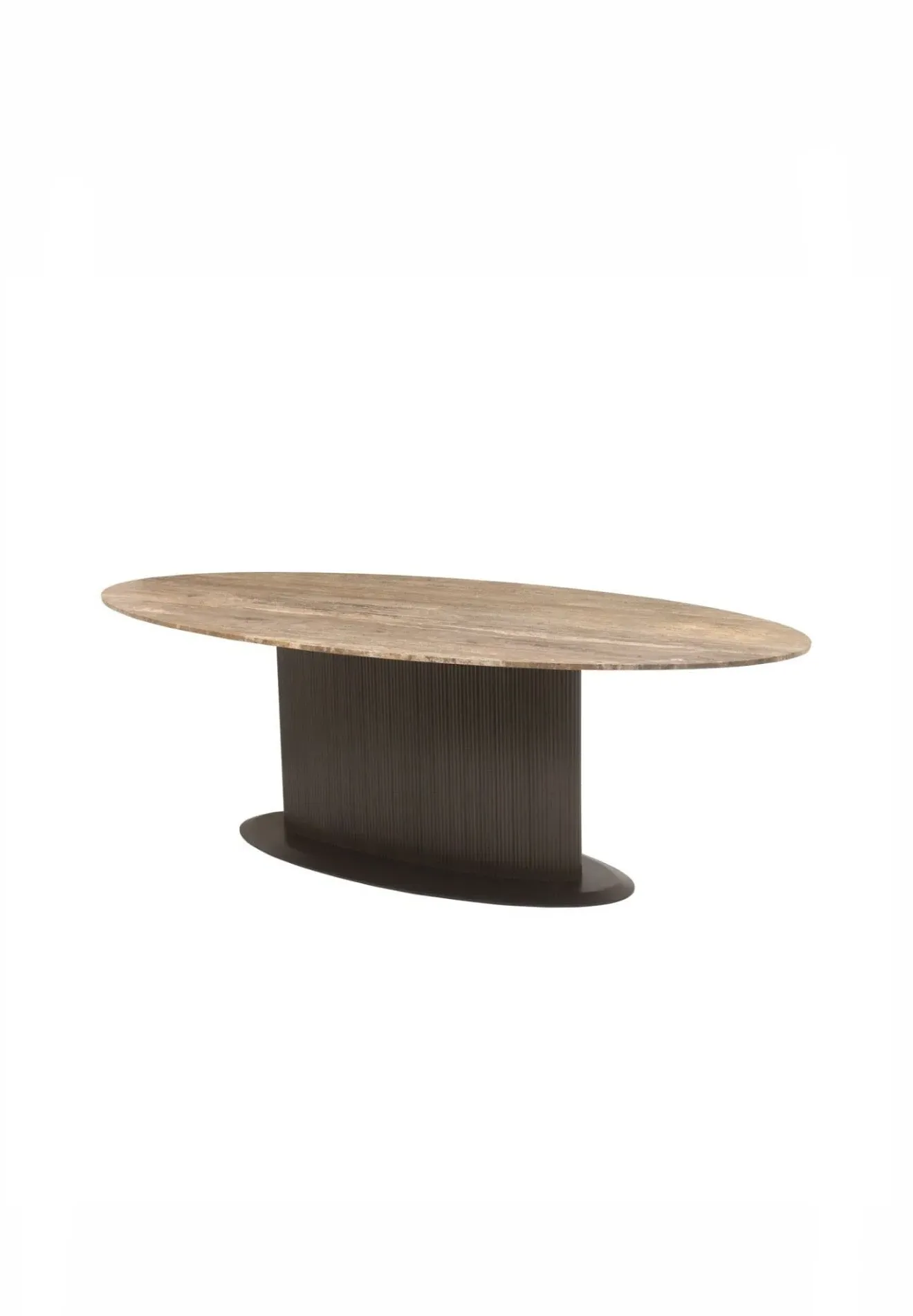 Sorelle Oval Dining Table - Brown, Travertine product