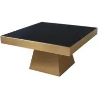 Square Coffee Table - Gold, Glass