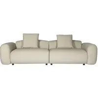 Stone Velvet 3-Seater Sofa - Cream alternate view