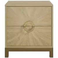 Sunburst Bedside Table - Oak