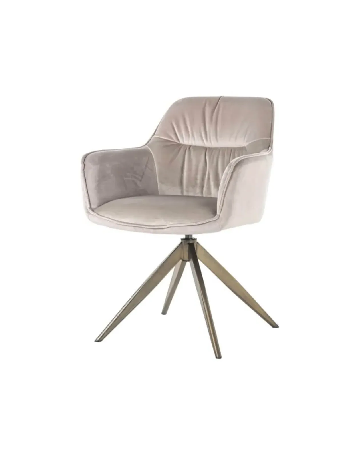 Swivel Chair with Brass Legs - Mink, Velvet product