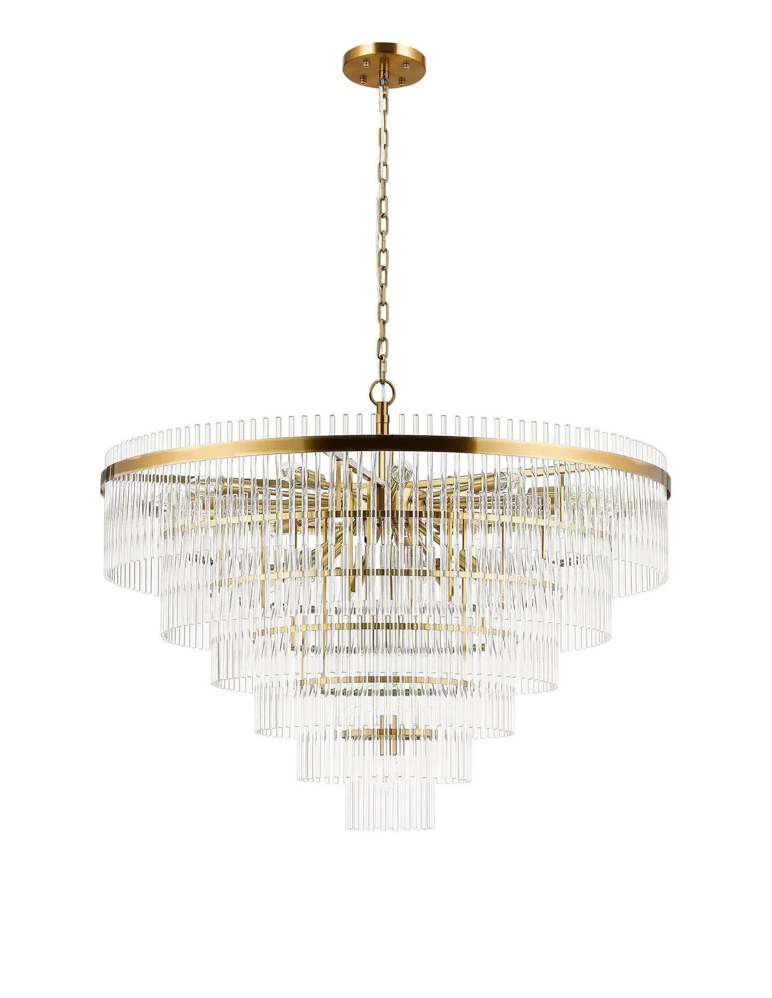 Talia Chandelier - Brass, Clear Glass product