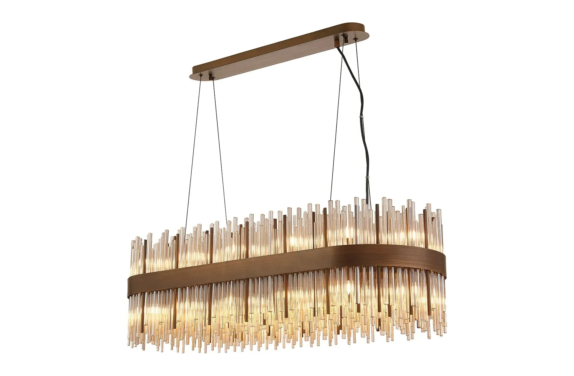 Talia Rectangular Chandelier 100cm - Bronze, Glass product