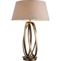 Taupe Antique Brass Table Lamp - Taupe, Brass alternate view