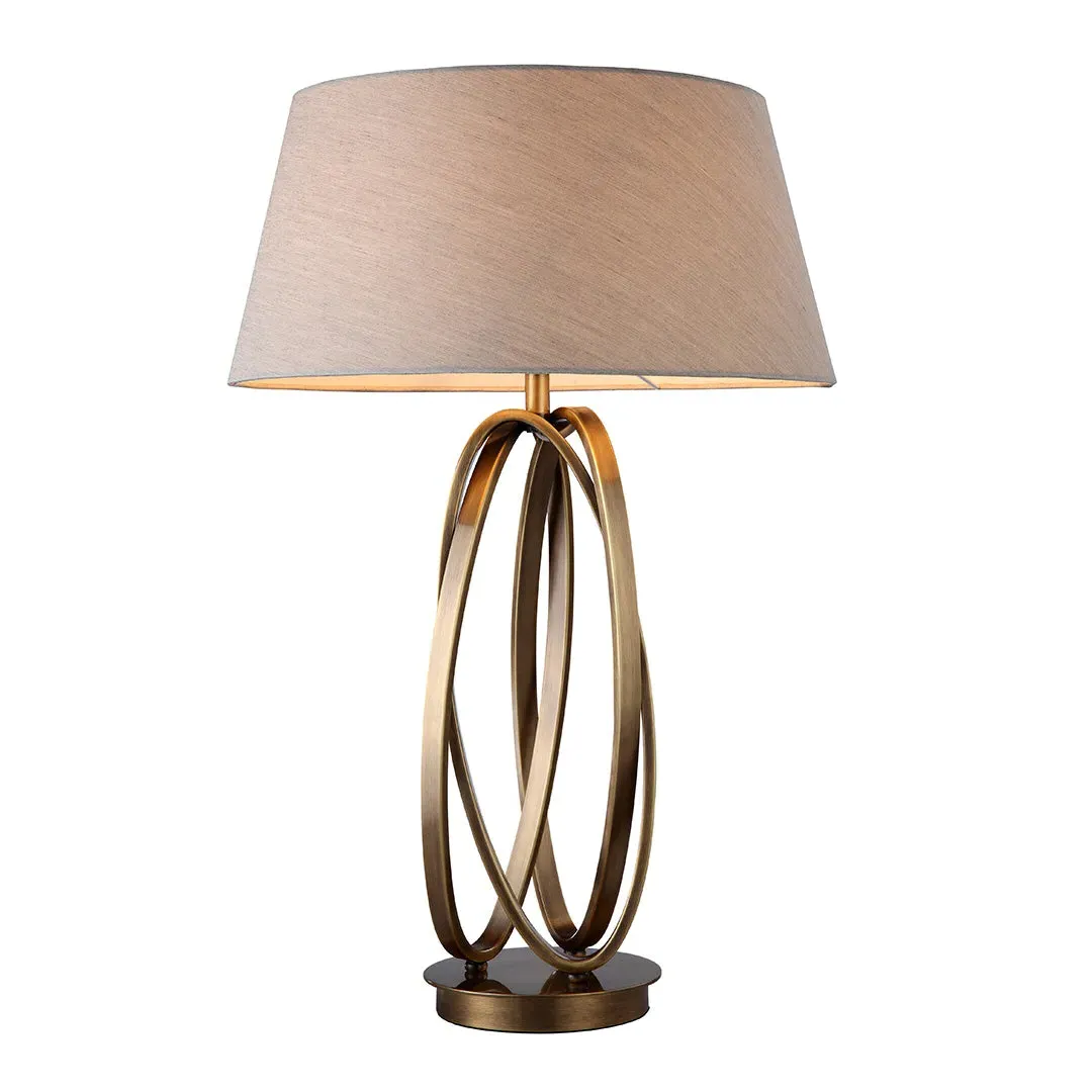 Taupe Antique Brass Table Lamp - Taupe, Brass product