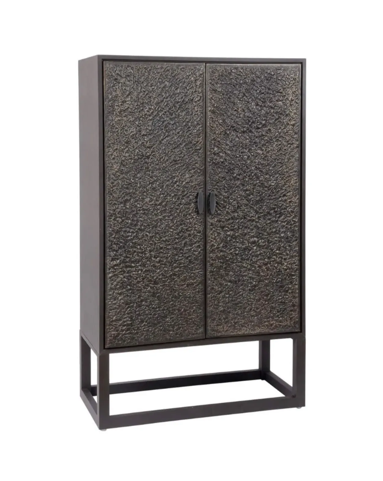 Textured Bar Cabinet with Drawers - Brown, Mango Wood image