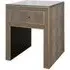 Textured Bedside Table with Brass Trim