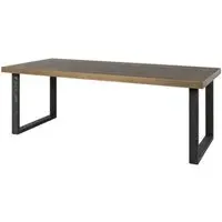 Textured Brass Rectangle Dining Table - Brass