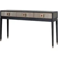 Textured Brass Trim Console Table