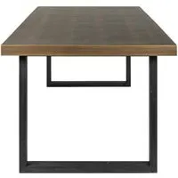 Textured Brass Trim Rectangle Dining Table