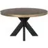 Textured Brass Trim Round Dining Table
