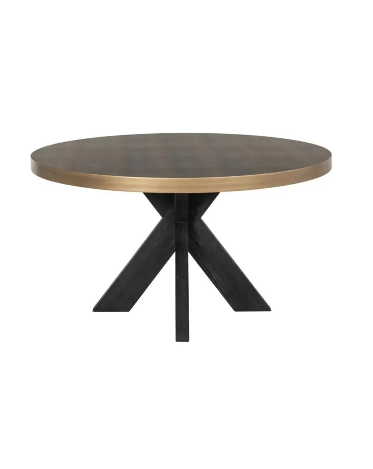 Textured Brass Trim Round Dining Table image