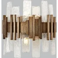 Textured Glass Wall Lamp - Gold, Metal