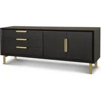 Textured Oak Veneered Sideboard - Coffee