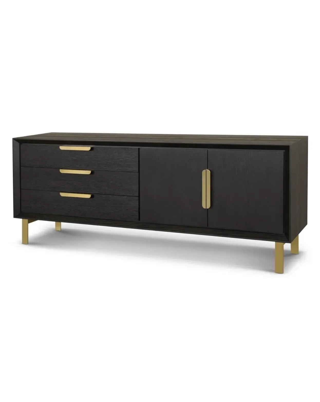 Textured Oak Veneered Sideboard - Coffee