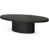 Textured Oval Coffee Table - Dark Oak