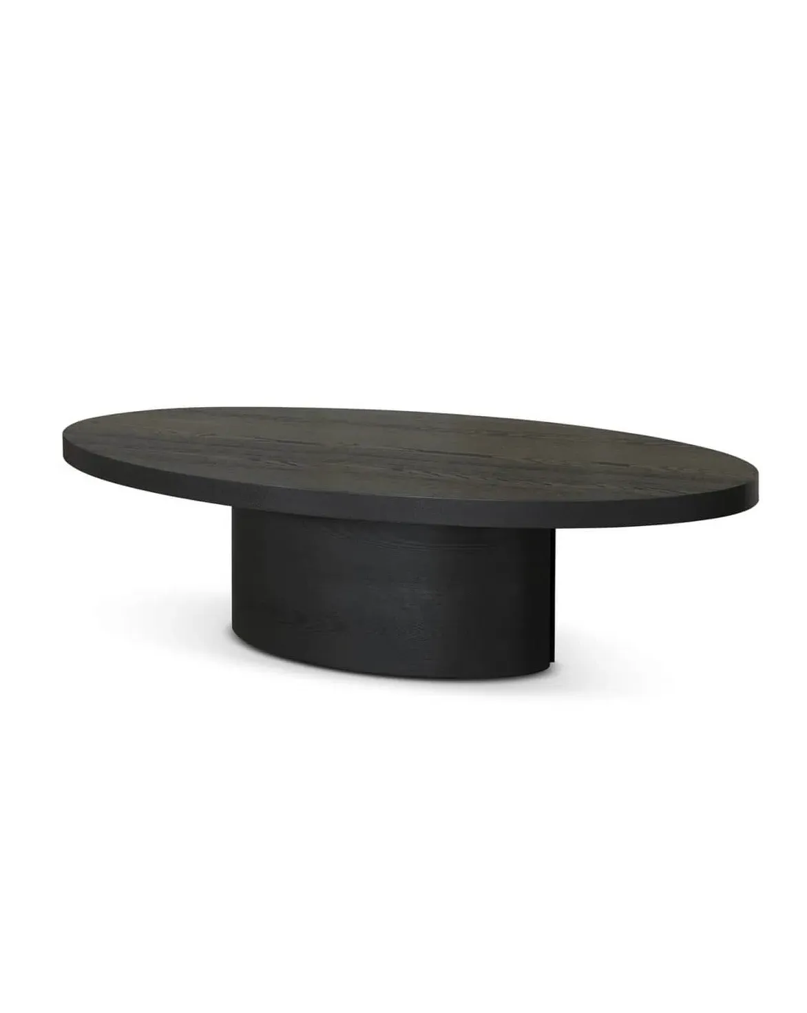 Textured Oval Coffee Table - Dark Oak image