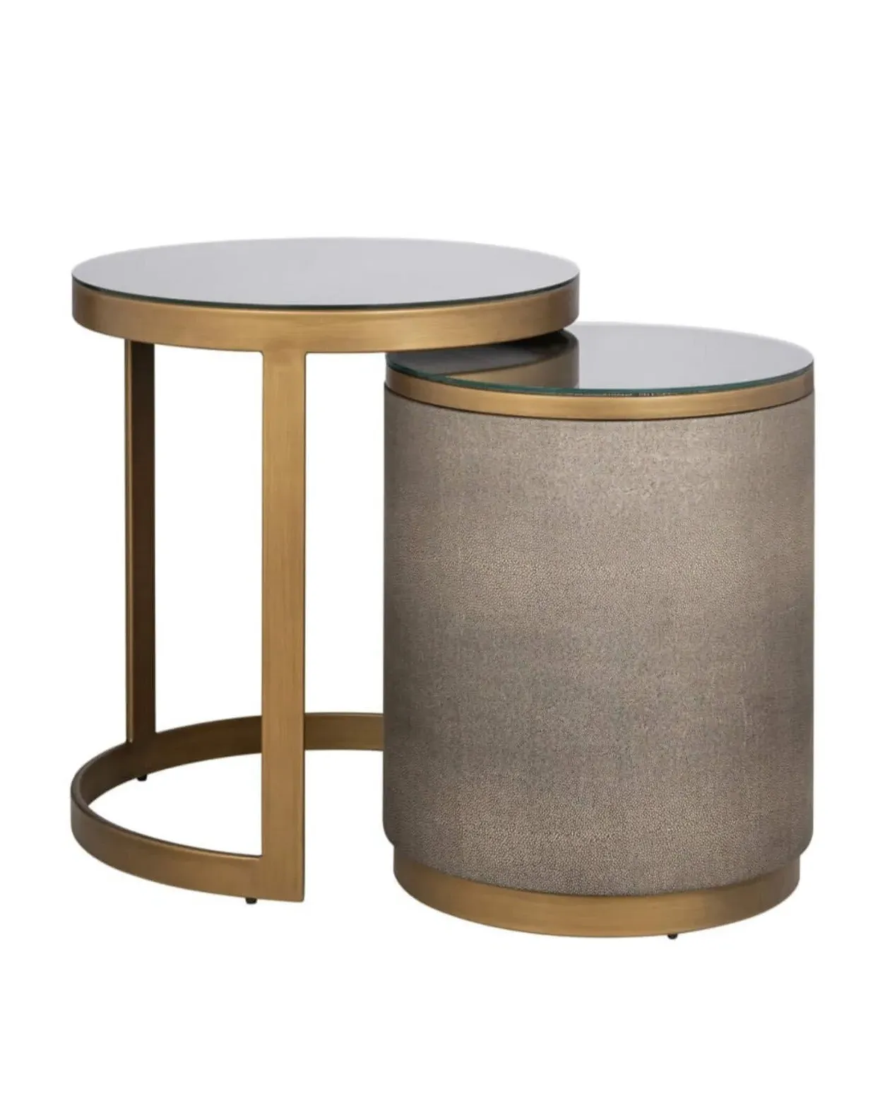 Textured Side Table - Brass image
