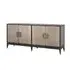 Textured Sideboard with Brass Trim - Gold, Oak