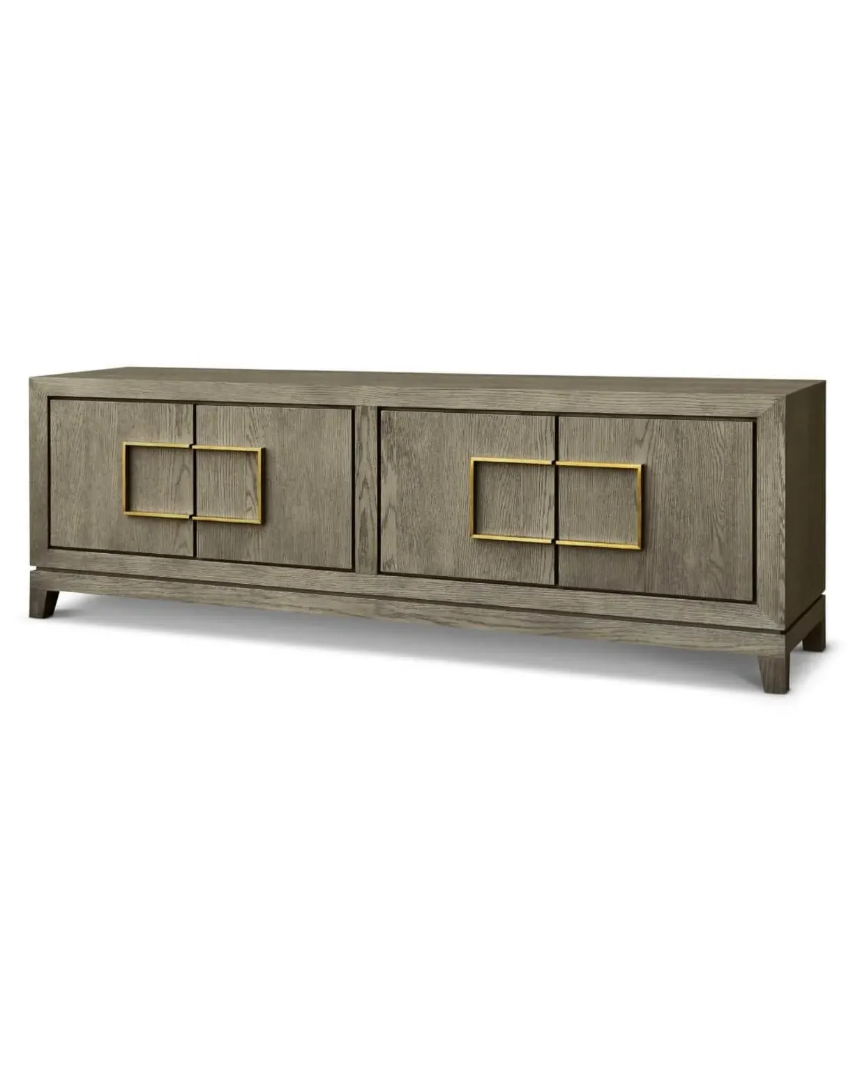Textured Taupe Oak Veneered Media Unit - Taupe, Oak Veneer image