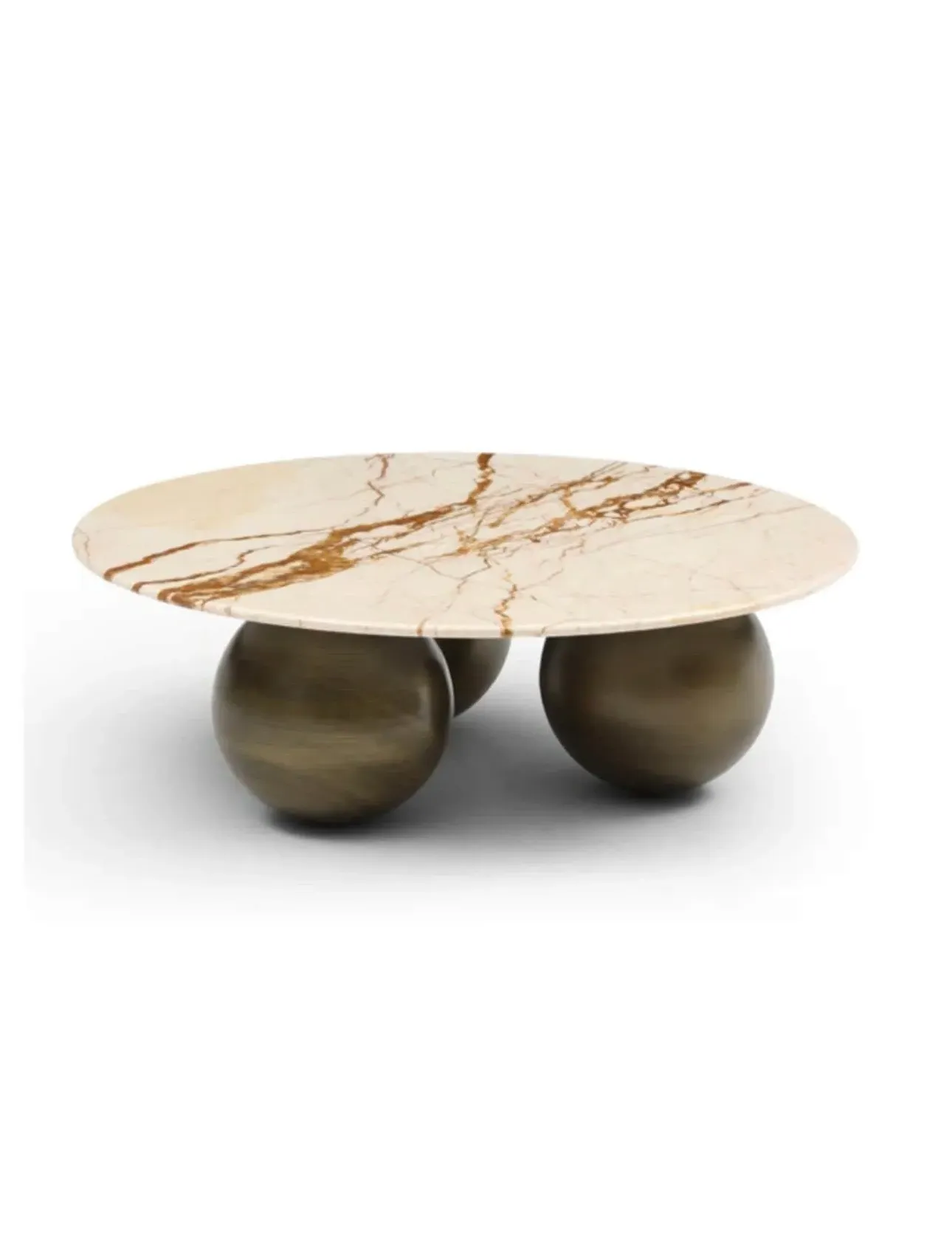 Tommy Franks Crescent Round Coffee Table - Gold Marble product