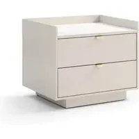 Tommy Franks Saviour Bedside Table - White Marble & Beige alternate view