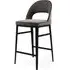 Tommy Franks Verna Bar Stool - Dark Grey, Velvet