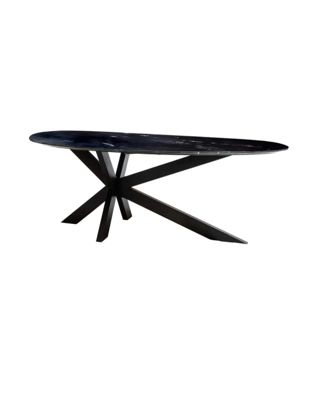 Tornado Dining Table - Black, Marble
