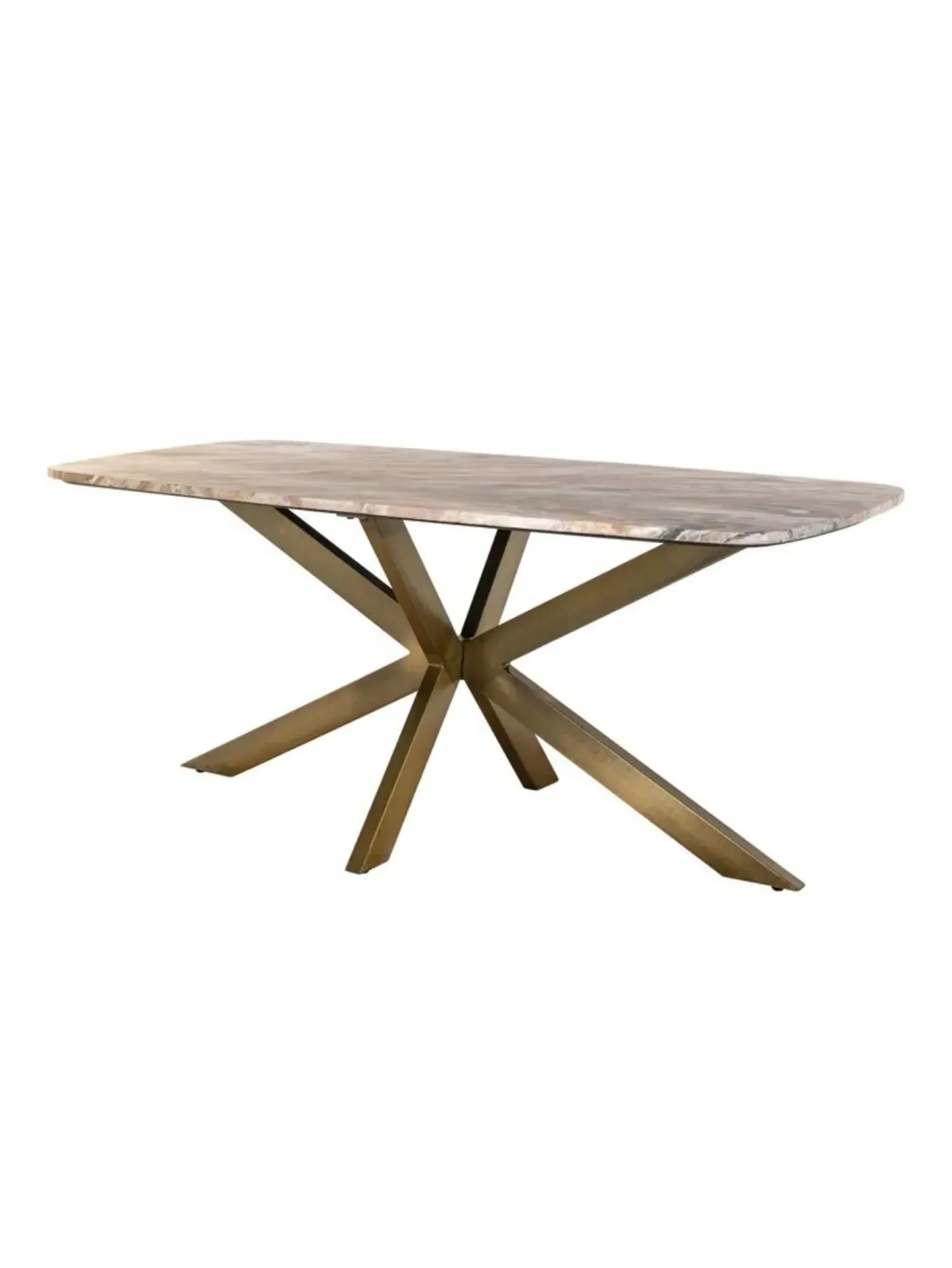 Toronto Oval Dining Table - Marble, Brass image