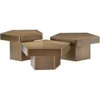 Trio Coffee Table Set - Brushed Gold