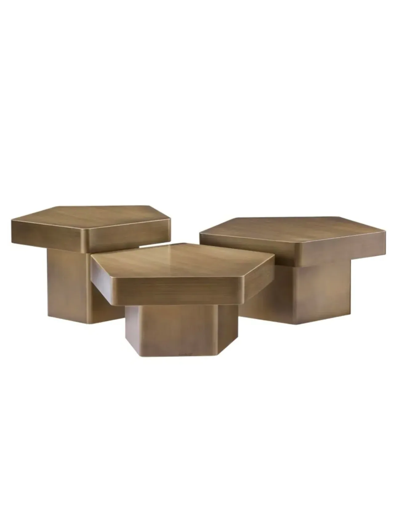 Trio Coffee Table Set - Brushed Gold image