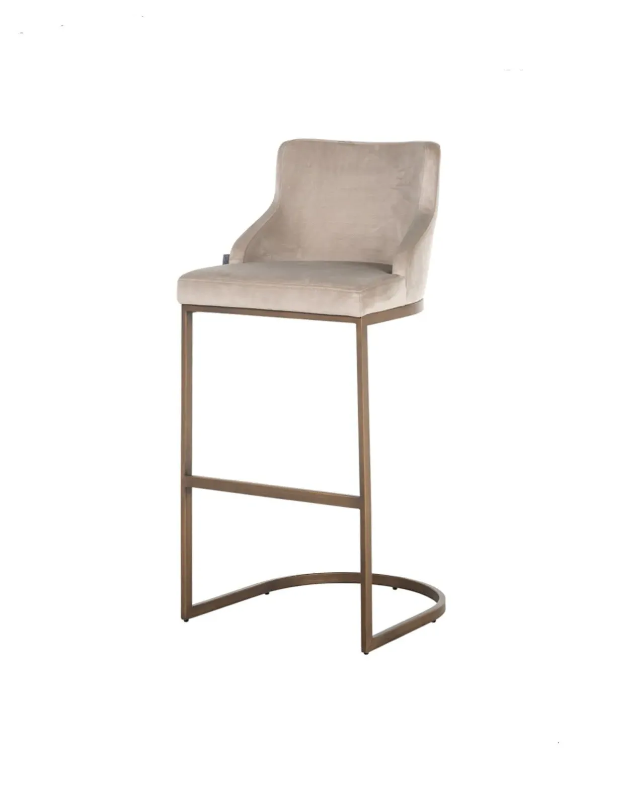 Velvet Brass Bar Stool - Mink product