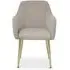 Velvet Dining Chair with Arms - Mink, Brushed Gold