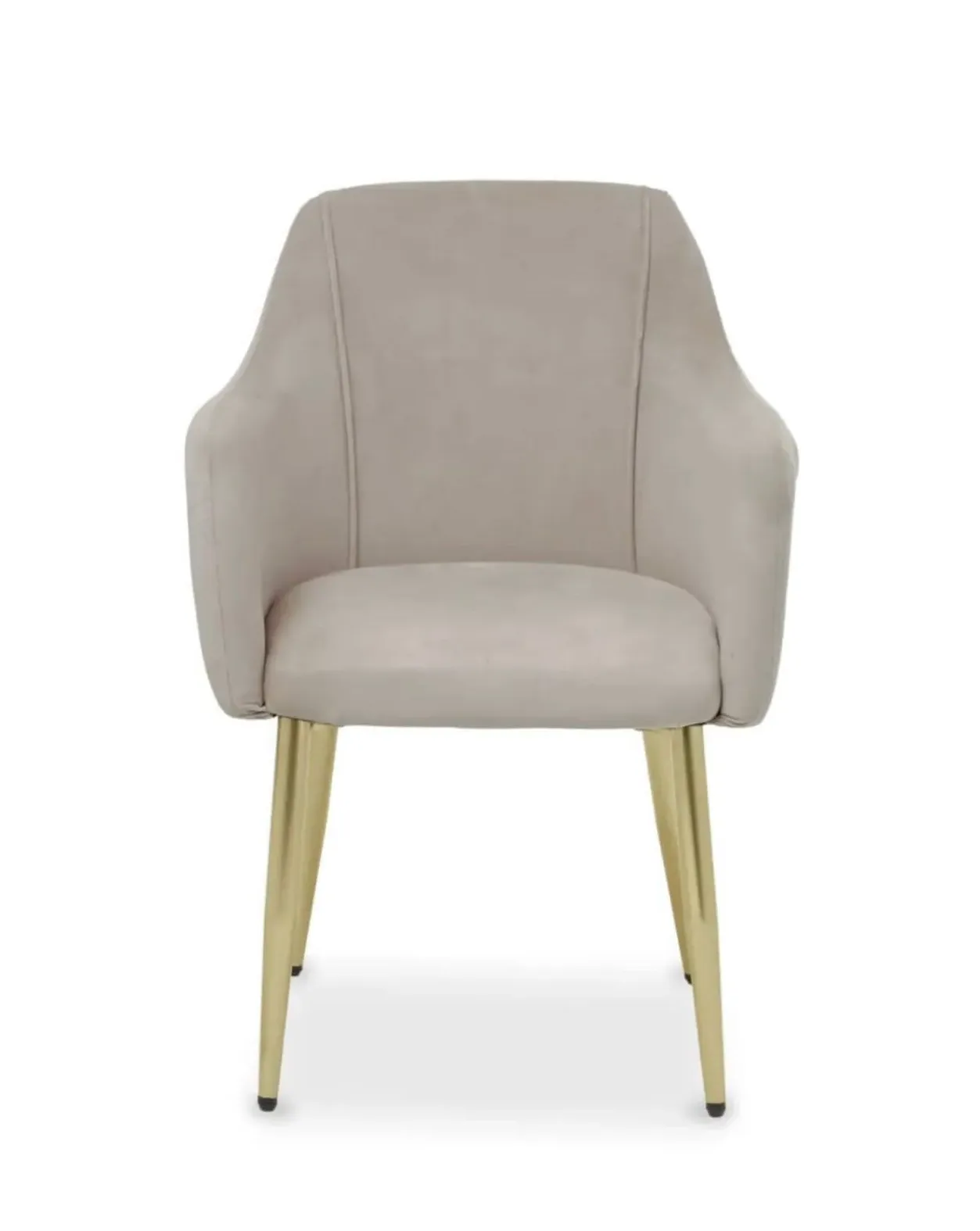 Velvet Dining Chair with Arms - Mink, Brushed Gold image